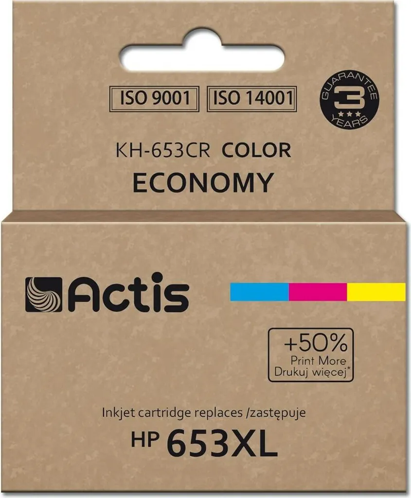Encre Actis KH-653CR couleur 18ml grande capacité pour HP 653XL
