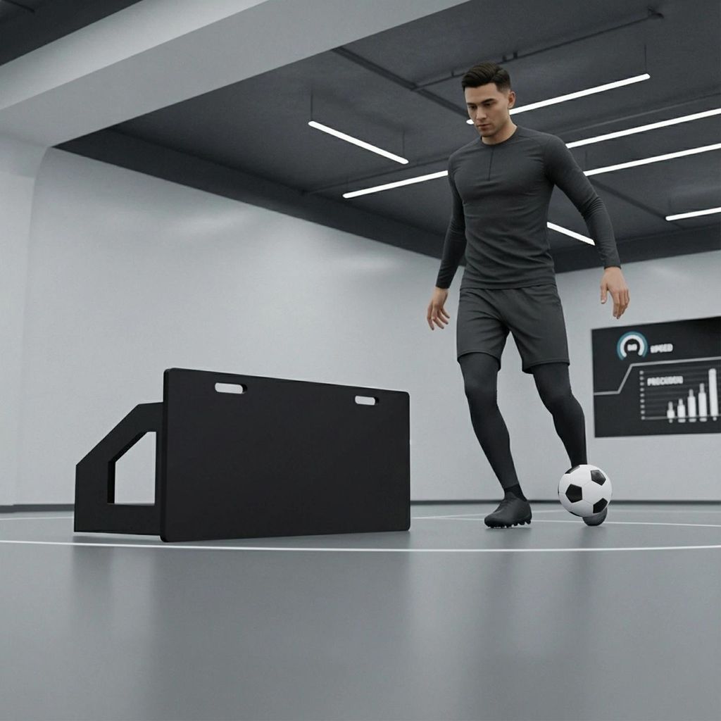 Fußball Rebounder - Rückprallbrett - 100×40×40 cm - 2 Verstellbare Winkel - Klappbar & Tragbar - Freistehend - Schwarz