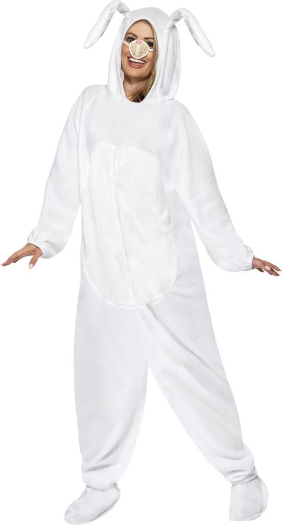 Smiffys - Kaninchen-Kostüm für Herren/Damen Uni Set SM957 (L) (Weiß)