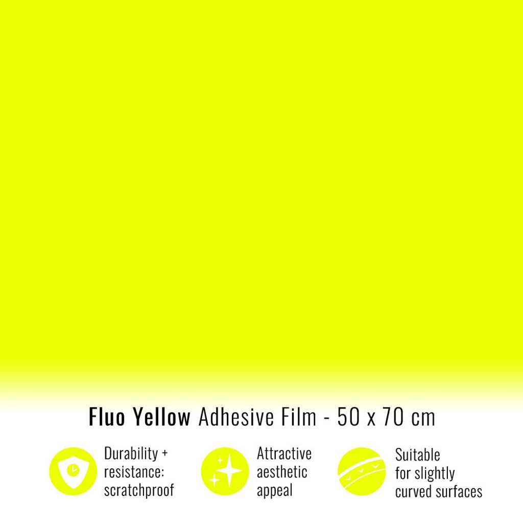 Pellicola per auto giallo fluo 50 x 70 cm Immagine del prodotto 