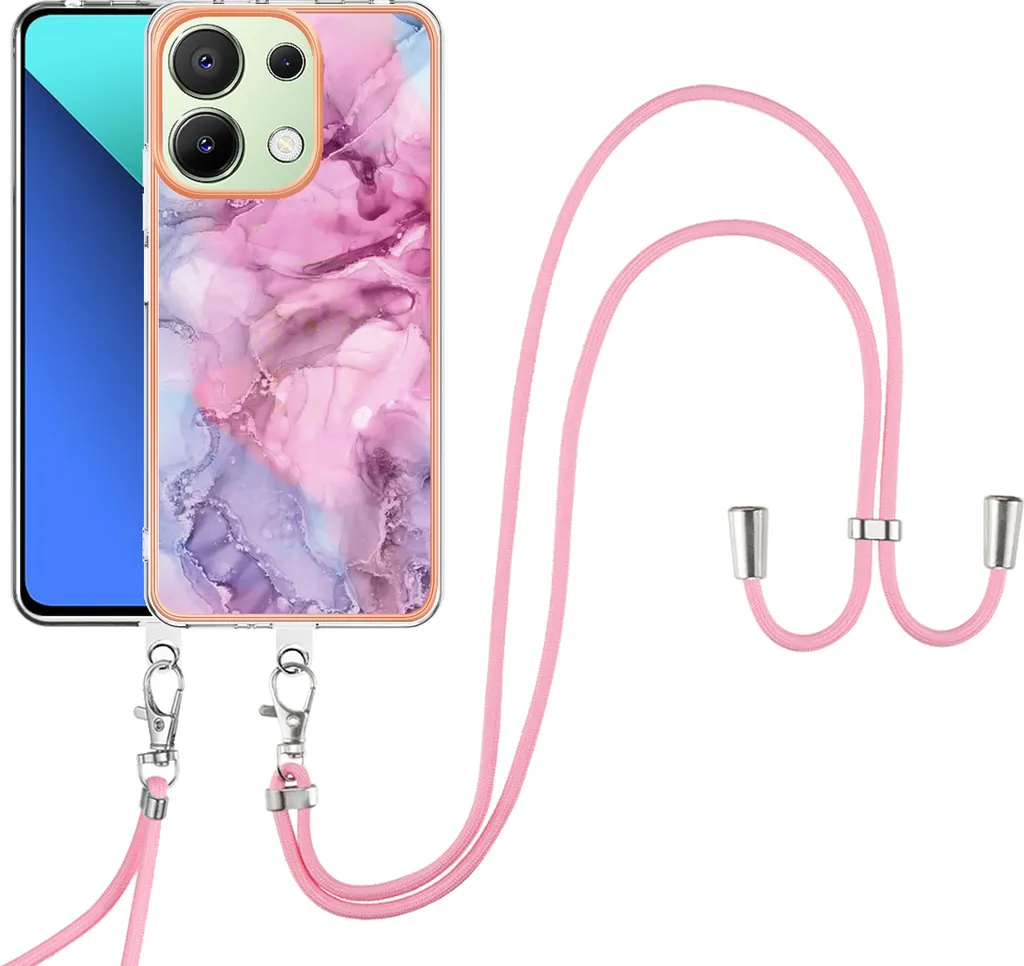 Custodia Rosa con Cordino per Xiaomi Redmi Note 13 4G | Cover TPU Chic