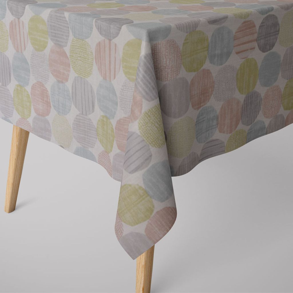 SCHÖNER LEBEN. Tischdecke STUDIO G Stones Steine Kreise pastell Größe 130x260cm