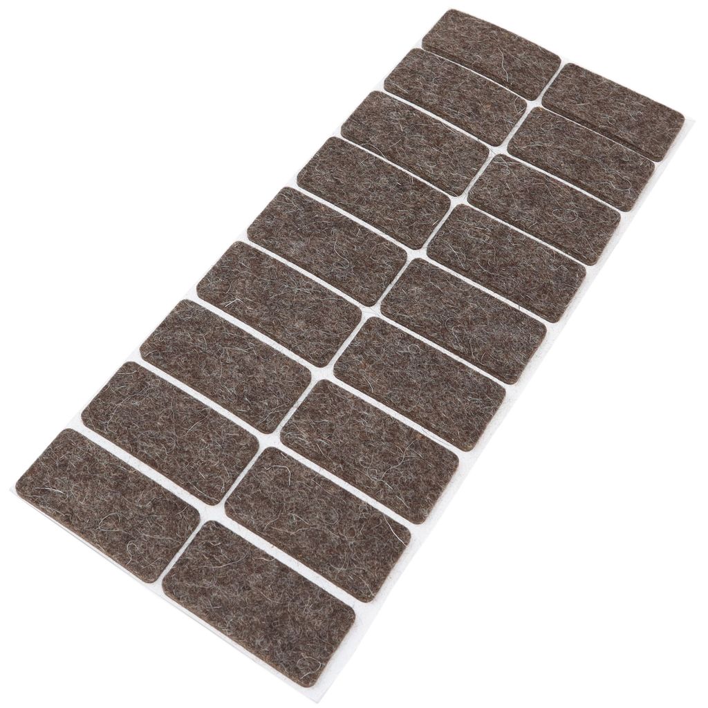 Adsamm | 18 x Woll-Filzgleiter | 25x50 mm | Braun | rechteckig | 3 mm starke selbstklebende Möbelgleiter aus echtem Wollfilz