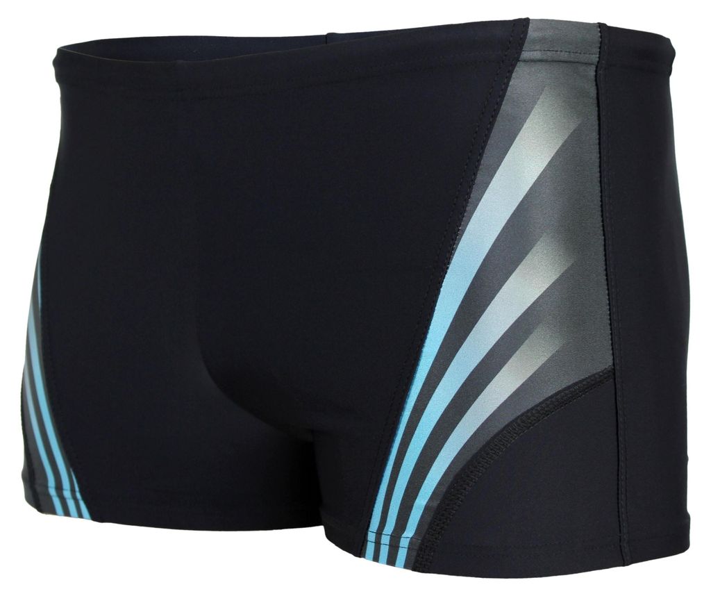Aquarti Herren Kurze Badehose mit Streifen, Farbe: Schwarz Produktbild 