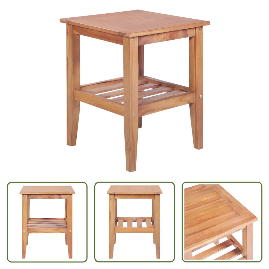 Tavolino Quadrato 40x40x50 cm Teak Massiccio | The Living Store Online - 7