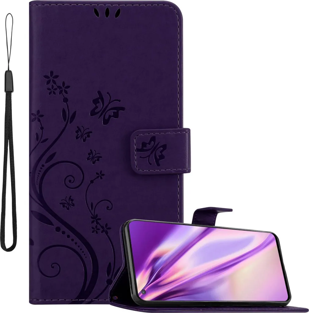Cadorabo cover per OnePlus Nord CE 5G cover protettiva in viola cover protettiva cover telefono cellulare cover fiori custodia fiore