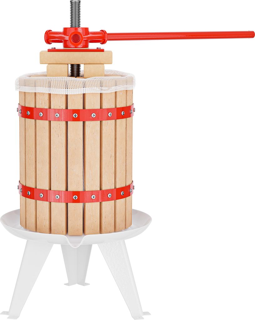 Torchio per frutta Wiltec 6L in legno di faggio con panno Immagine del prodotto 