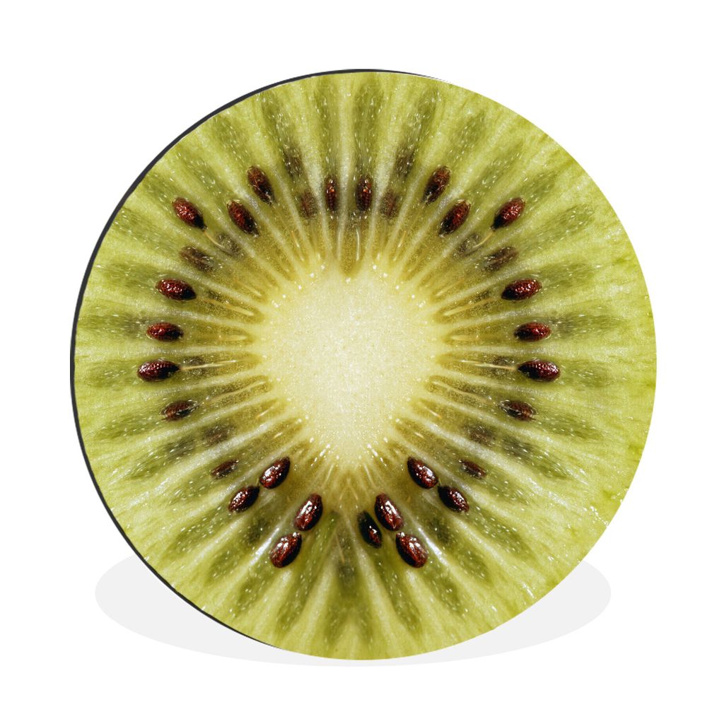 MuchoWow Aluminium Wandkreis Kiwi - Herz - Frucht Ø 90 cm Wanddeko Modern Wohnzimmer - Mauerkreis - Wandbilder - Runde Bild - Bild aus Aluminium...