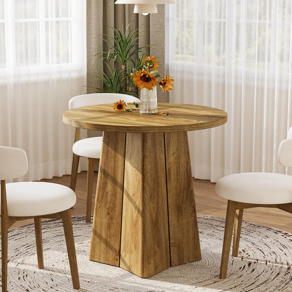 Table ronde compacte 80 cm Tribesigns pour optimiser vos petits espaces
