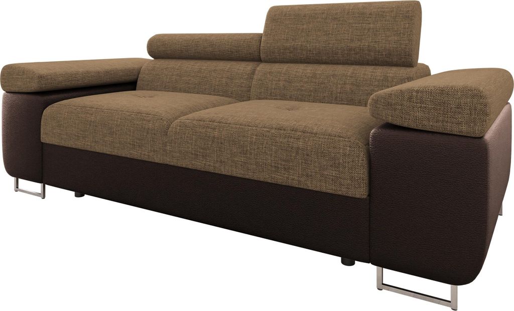 MIRJAN24 Sofa Torezio 2, Couch mit Einstellbare Kopfstützen, 2-Sitzer, Wohnzimmer, 198x102x70-90 cm (Farbe: Soft 066 + Lux 03)