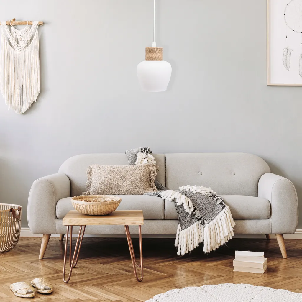 Suspension Toolight APP1591-1CP Boho White Beige en Métal et Corde - 4