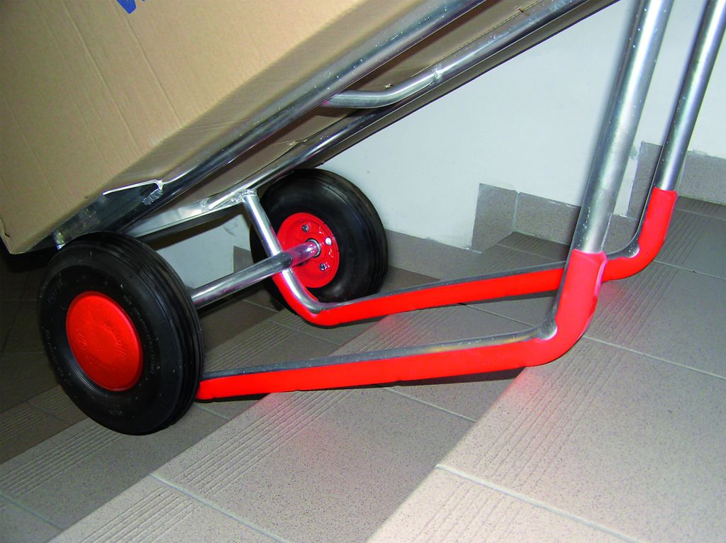 Alu-Sackkarre 200 kg pannensicher mit Kunststoffgleitkufen