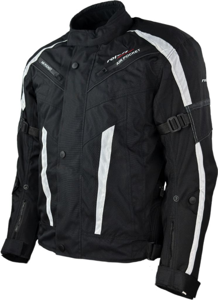 Roleff RO546 Kurze Motorradjacke – Schwarz-Weiß, wasserdicht, atmungsaktiv & mit Protektoren Roleff Größe: 7XL,