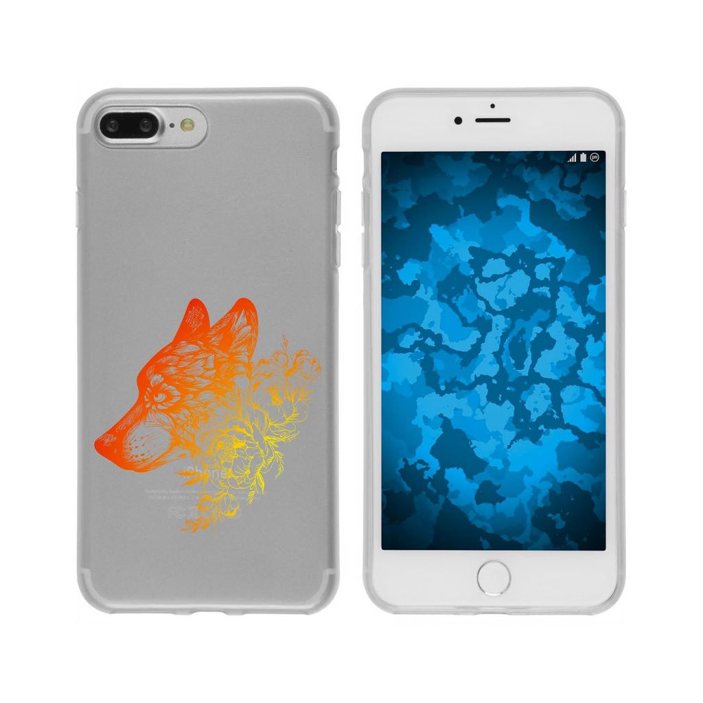 PhoneNatic Case kompatibel mit Apple iPhone 7 Plus / 8 Plus Silikon-Hülle Floral Wolf M3-2