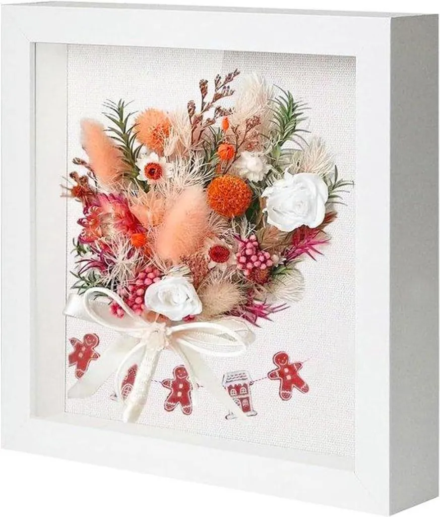 Cadre de présentation 3D blanc 20x20 cm avec vitre pour souvenirs