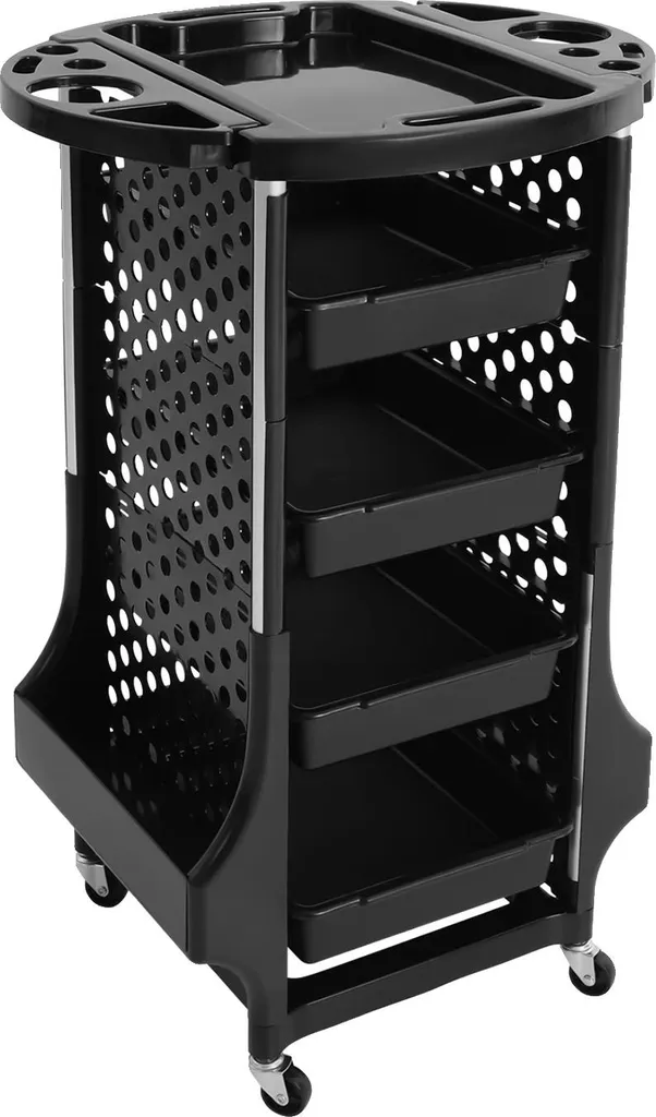 Meuble de rangement mobile noir pour organiser le salon et le bureau