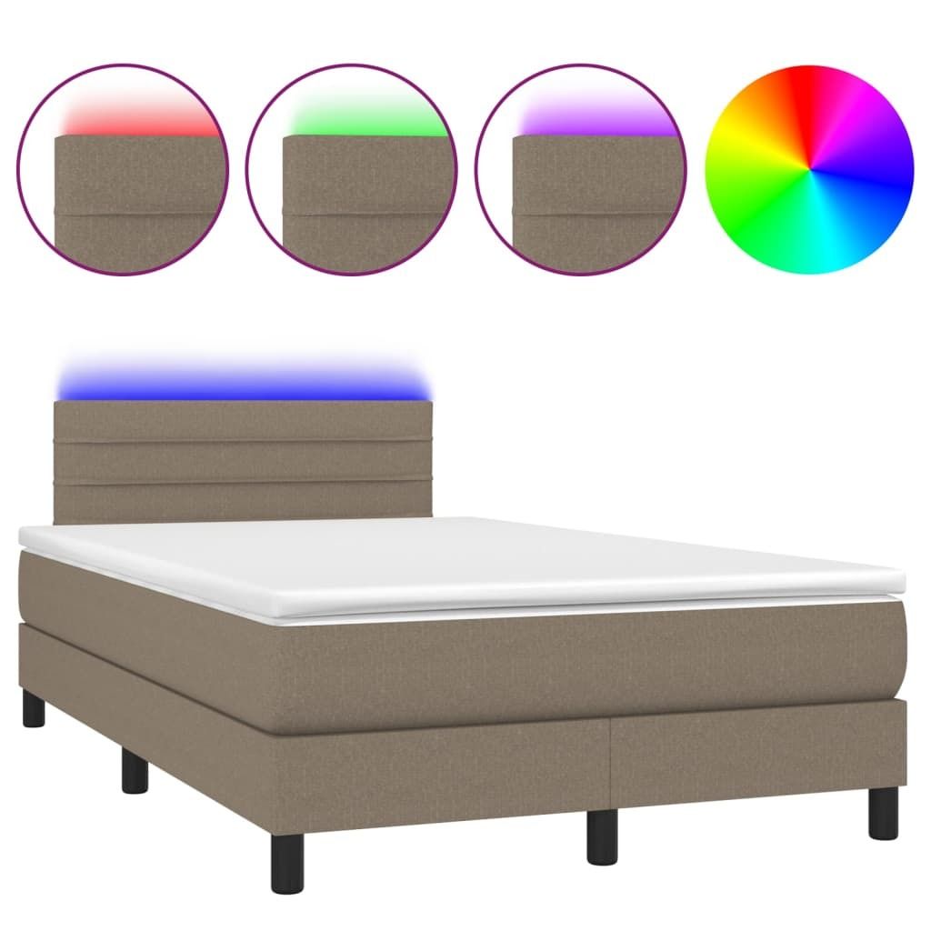 "WINTER SALE"Boxspringbett Modernes/Doppelbett - Polsterbett Erwachsene/r /Kind - mit Matratze & LED Taupe 120x200cm Stoff - Klassische Betten NeuM...