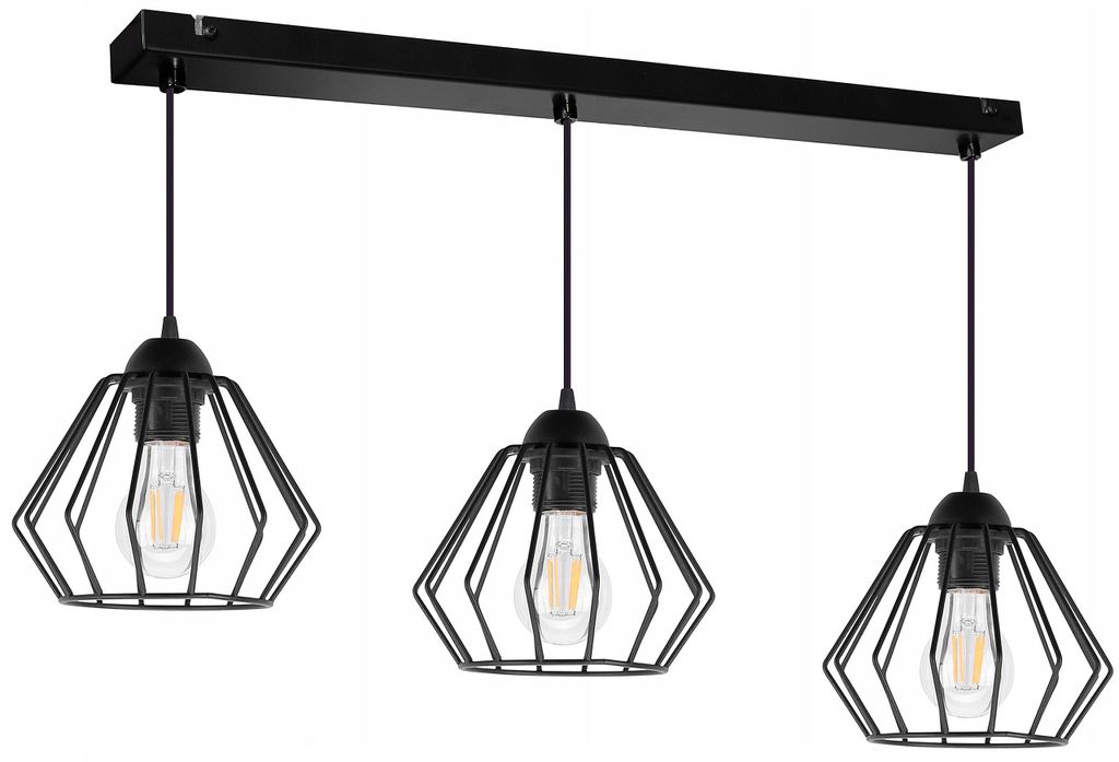 Diamant Pendelleuchte Loft E27 Edison – Retro Hängelampe Deckenleuchte LED Design