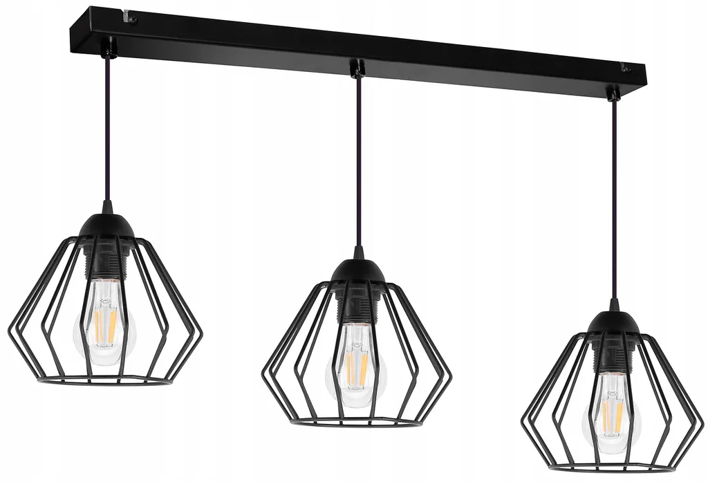 Suspension Rétro Cage Diamant en Métal - Éclairage Edison Vintage E27