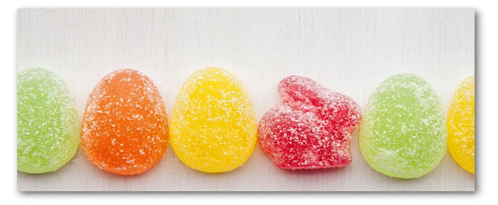 Tulup Küchenrückwand Spritzschutz aus Glas -125x50 -Spritzschutz auf gehärtetes Glas Deko Essen & Getränke Geleebohnen