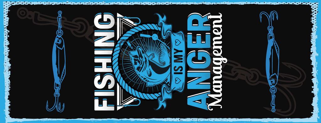 vianmo Holzschild 27x10 cm fishing is my anger management