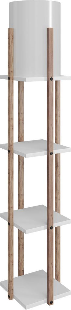 Opviq, Nora - White, Stehlampen, Weiß, aus MDF, 21 x 21 x 135 cm