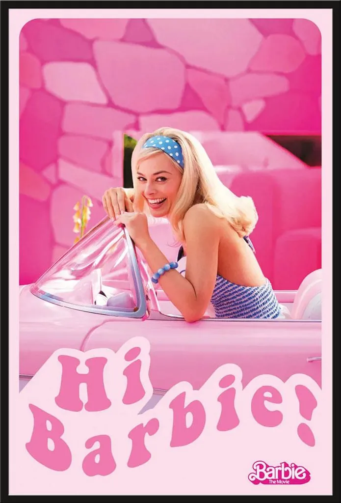 Poster encadré Barbie Film Hi Barbie avec vitre acrylique Shinsuke
