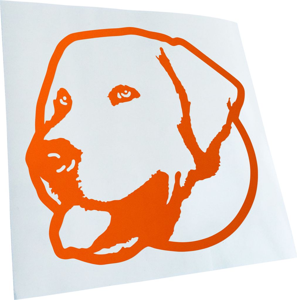 Kiwistar - Autoaufkleber - Labrador Retriever Hund - Orange - 30x27cm - Aufkleber für Auto, Laptop, Fahrrad, LKW, Motorrad Mehrfarbig JDM Decal Ra...