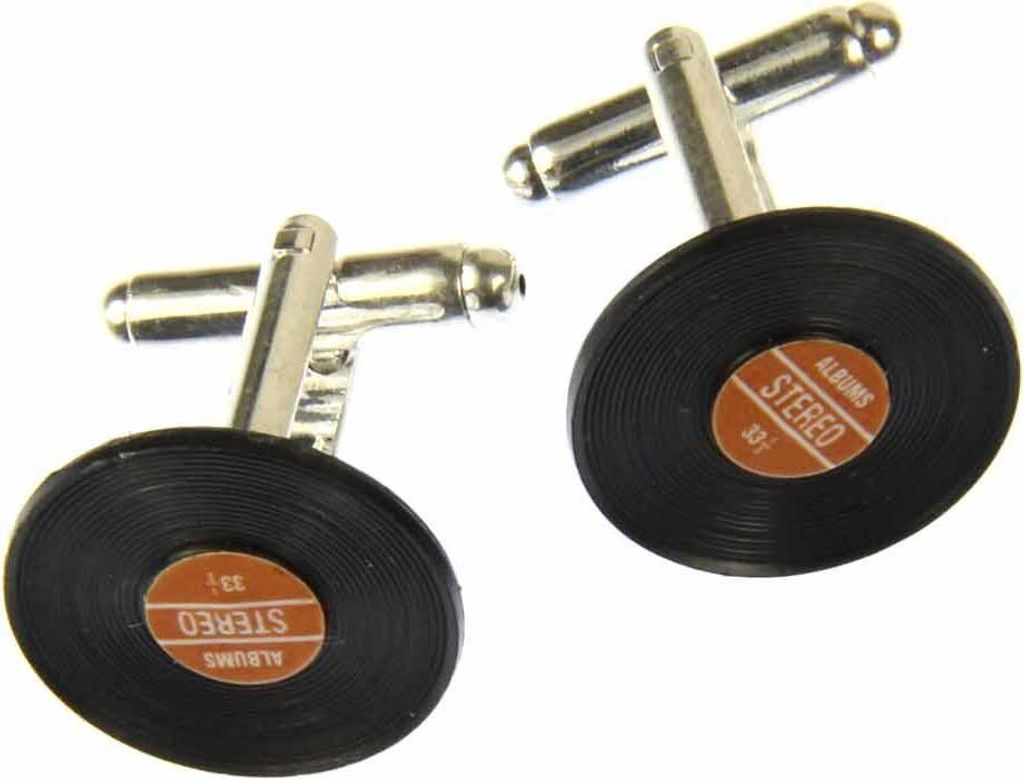 Schallplatte Manschettenknöpfe Miniblings + Box Schallplatten LP DJ Musik rot
