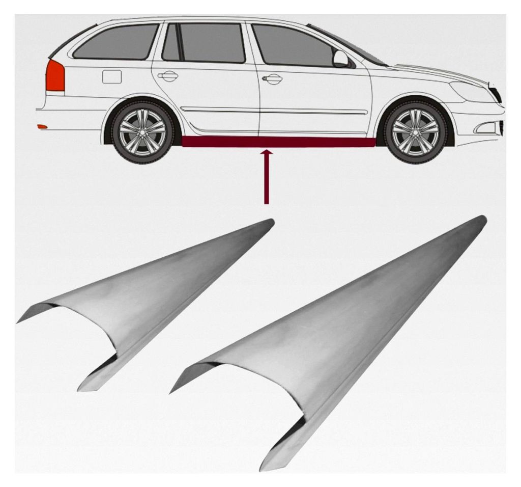Schweller Reparaturblech rechts und links passend für Skoda Octavia II Baujahr 2004-2013
