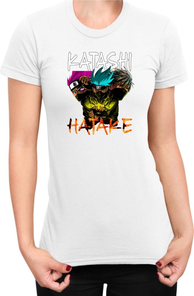 Damen T-Shirt Naruto Kakashi Hatake 09, Lady XL / Weiß