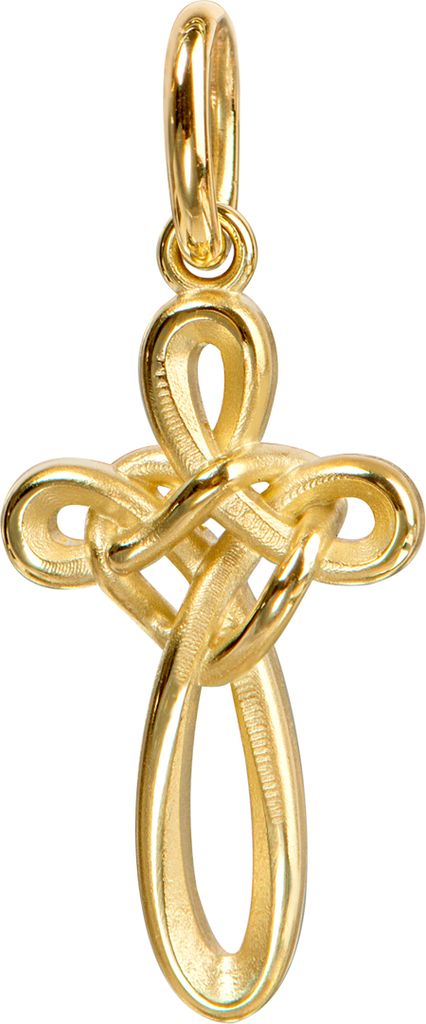 Anhänger-Kreuz mit Unendlichkeitszeichen für Damen Kettenanhänger Sterlingsilber vergoldet mit Schmuck-Etui