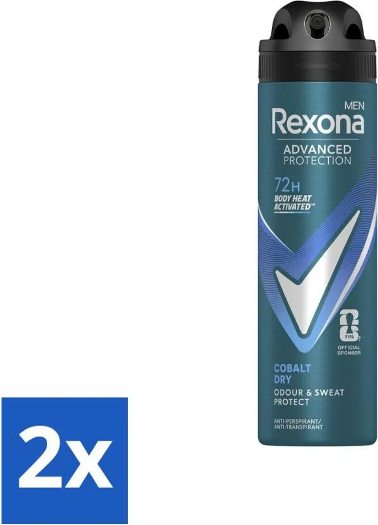 Rexona Uomo Cobalto Dry 2 Pezzi - Deodorante Spray Sportivo 150ml