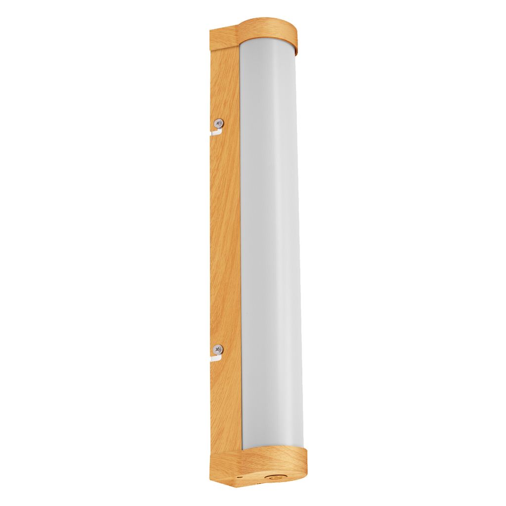 Osram LED Badleuchte Spiegelleuchte Orbis Tube Holzdekor 40cm IP44 9W 1000lm Touch-CCT 3000K/4000K DIMMBAR