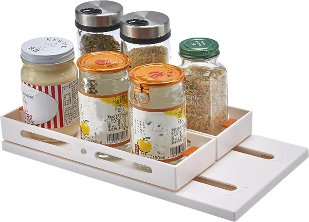 Support à épices extensible blanc pour placard de cuisine - 2 unités