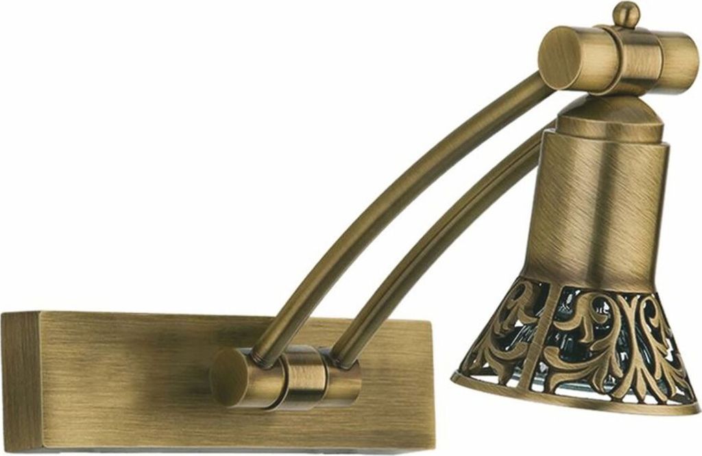 Casa Padrino Luxus Barock LED Wandleuchte / Leseleuchte Messing mit Patina H. 20 cm