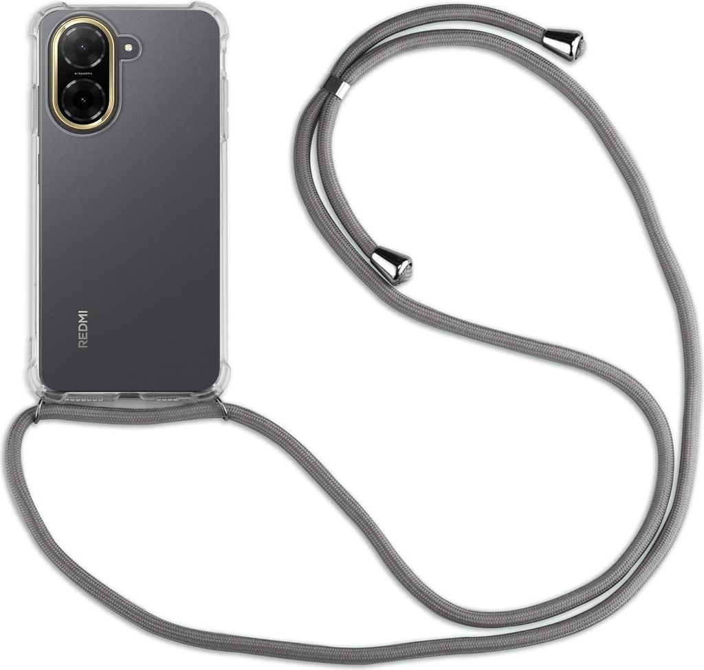 Handykett für Xiaomi Redmi A5 4G (Global 171,7mm ) / Poco C71 4G Hülle mit Kordel Handyhülle mit Band in Grau