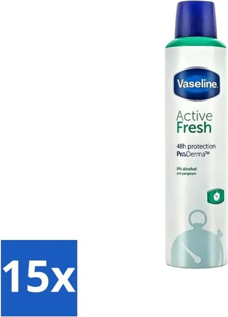 Vaselina Active Fresh Deodorante Spray 250ml - Stock Risparmio 15 Pezzi