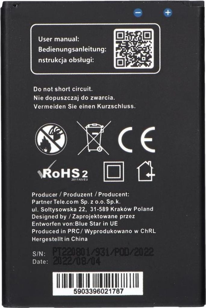 AKKU passend für LG K10 (2017) 2800 mAh Li-Ion Blue Star PREMIUM
