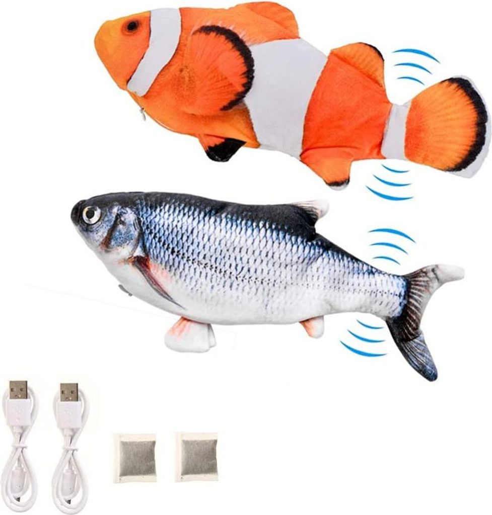 Jouet interactif pour chat en forme de poisson Peluche avec Image du produit 