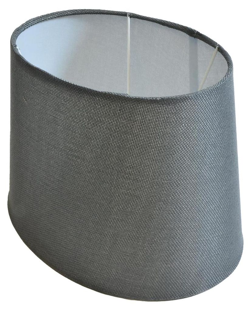 Lampenschirm oval aus Stoff H 15.5 cm für Tisch - Produktbild 