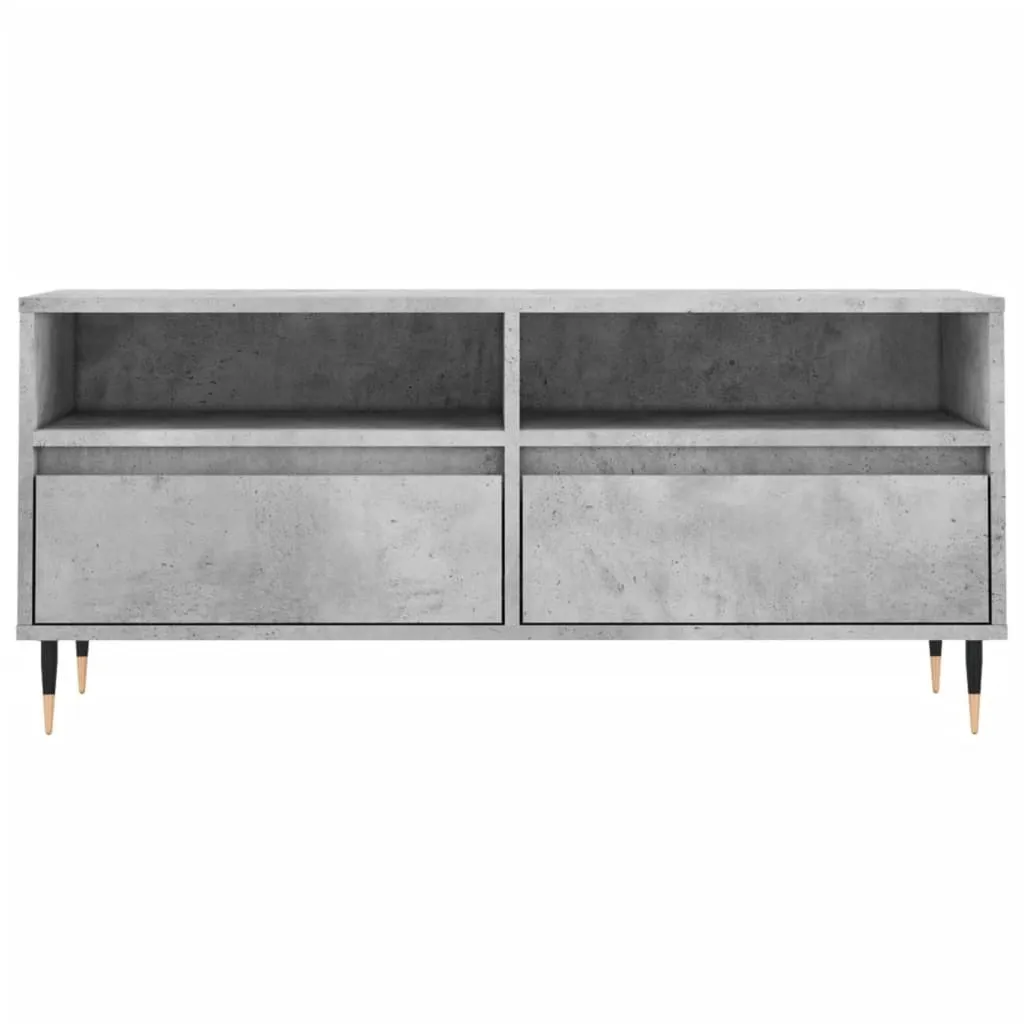 The Living Store Mobile TV grigio cemento 100x34,5x44,5 cm Materiale in legno - 5