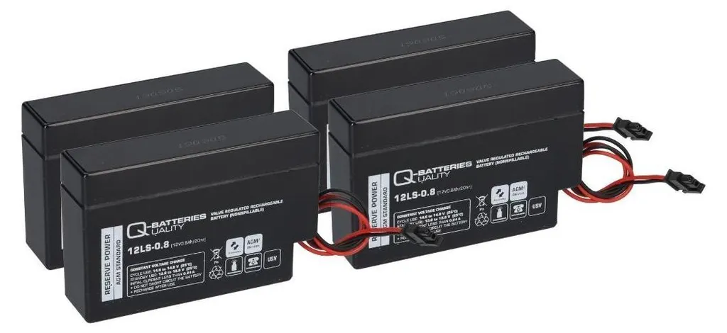 Batterie pour Alarme et Domotique 12V 0,8Ah Q-Batteries 12LS-0.8 Lot de 4