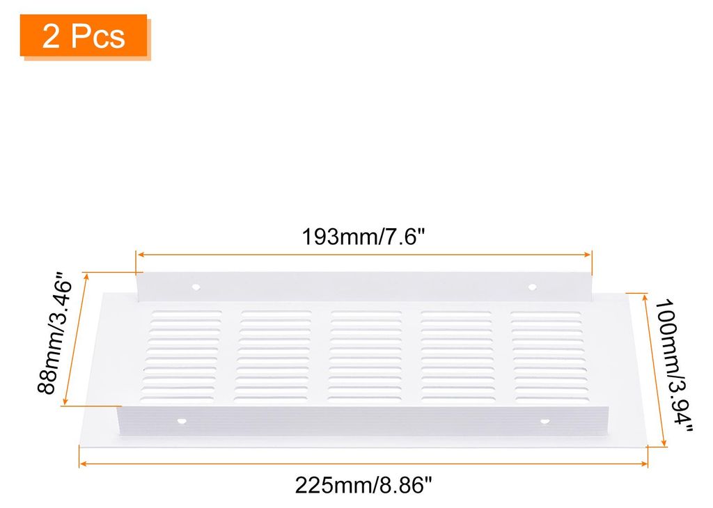 Luftgitterabdeckung, 2 Stš¹ck 225 x 100 mm - Abdeckung aus Aluminiumlegierung mit Maschengitter, rechteckiger Lš¹ftungsgitter fš¹r Schuhschra...