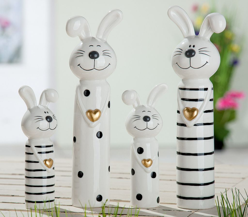 Gilde Porzellan Hase "Loving" mit Herz 29 cm