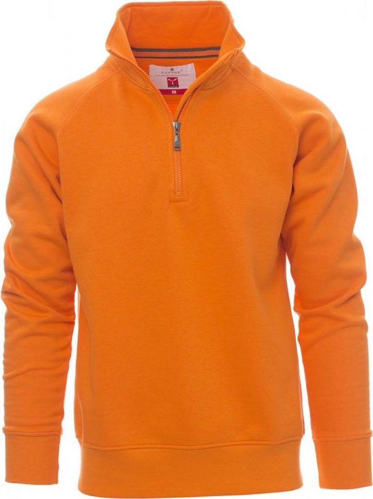 PAYPER Sweatshirt MIAMI+ Herren Troyer Stehkragen Raglanärmel - Robuster & Bequemer Pullover für Arbeit & Freizeit orange XL