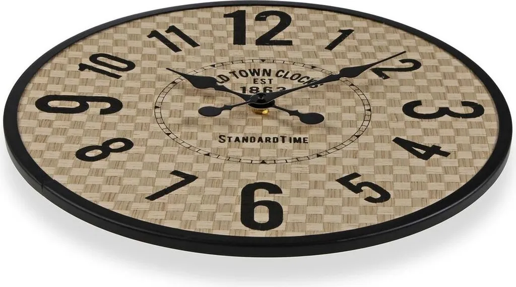 Pendule murale décorative Versa Old Town en métal noir et blanc 40cm - 2