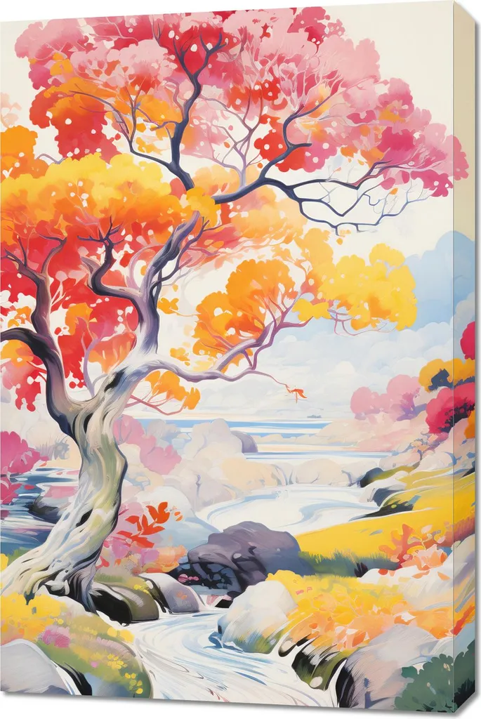 Quadro Paesaggio Danzante 60x90: Arte su Tela per Soggiorno Moderno