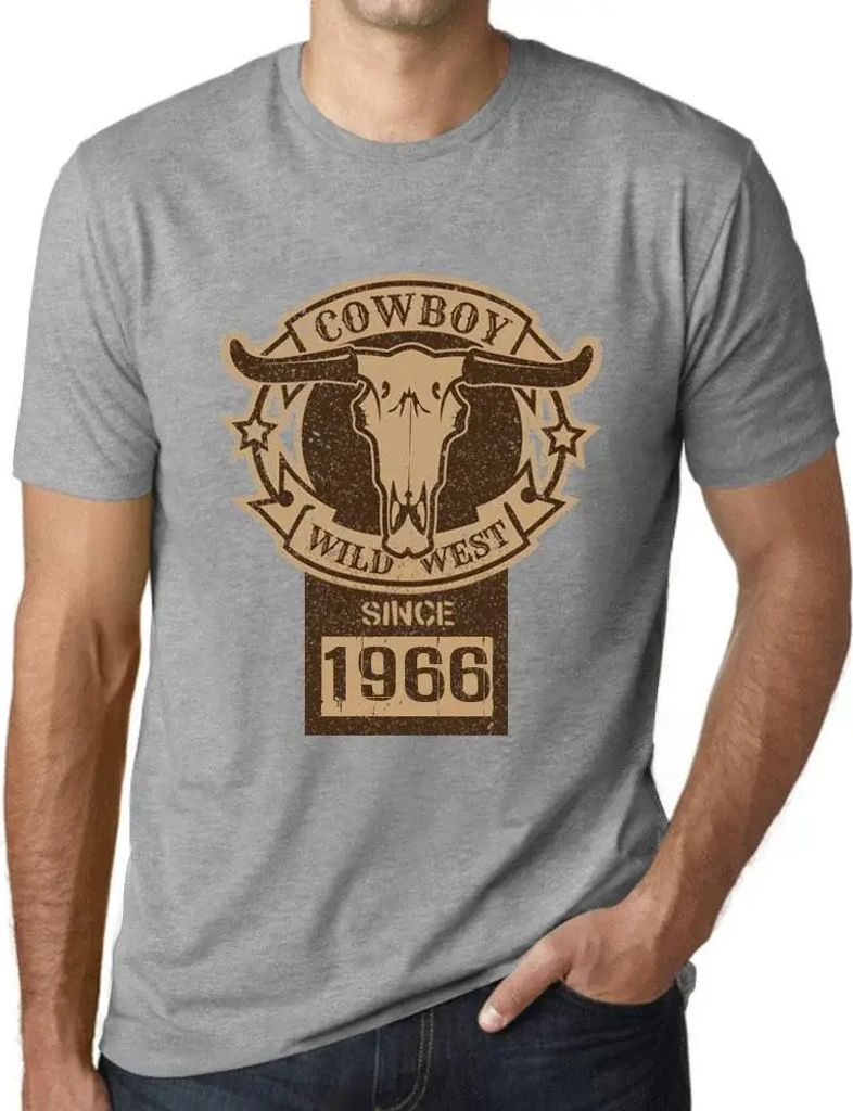 Herren Grafik T-Shirt Wildwest-Cowboy seit 1966 – Wild West Cowboy Since 1966 – Geschenk 58. Geburtstag Jahrestag 58 Jahre Jubiläum 58 Jährig...