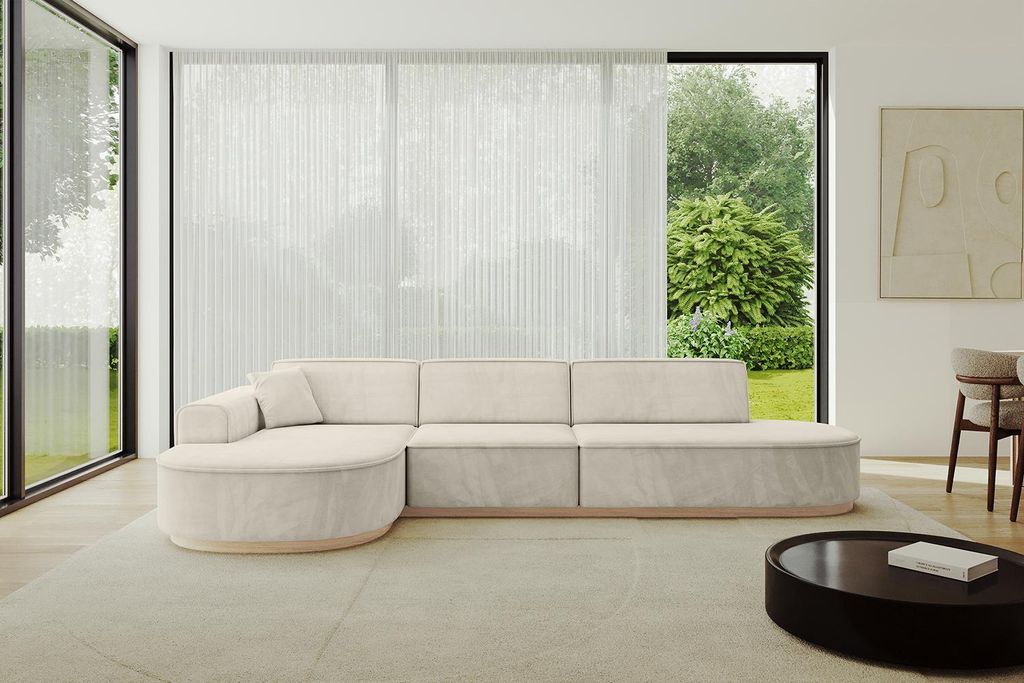ALTDECOR Ecksofa in L-Form MARI-L2-v1 - 328x171x83 cm Beige - Corner Sofa Bett Eckcouch Couch Wohnlandschaft Cauchsofa